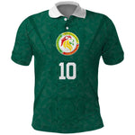Custom Senegal Football Polo Shirt Traditional Senegalese Fabric Sporty Style