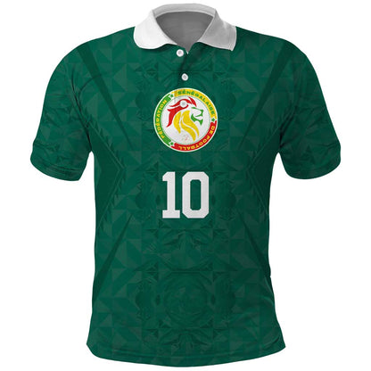 Custom Senegal Football Polo Shirt Traditional Senegalese Fabric Sporty Style