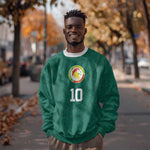Custom Senegal Football Sweatshirt Traditional Senegalese Fabric Sporty Style