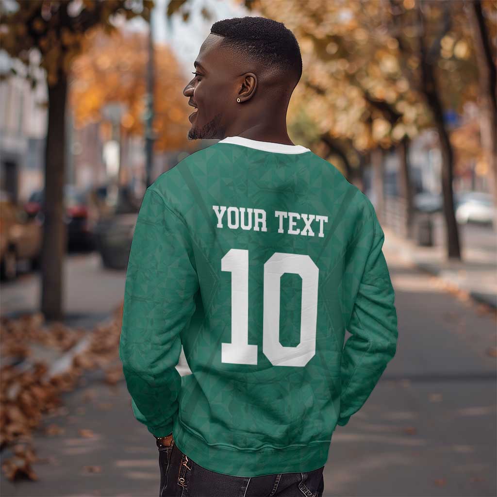 Custom Senegal Football Sweatshirt Traditional Senegalese Fabric Sporty Style