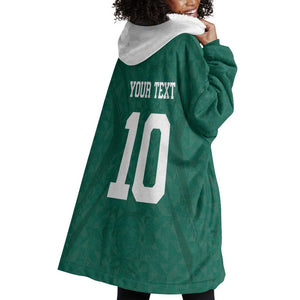 Custom Senegal Football Wearable Blanket Hoodie Traditional Senegalese Fabric Sporty Style