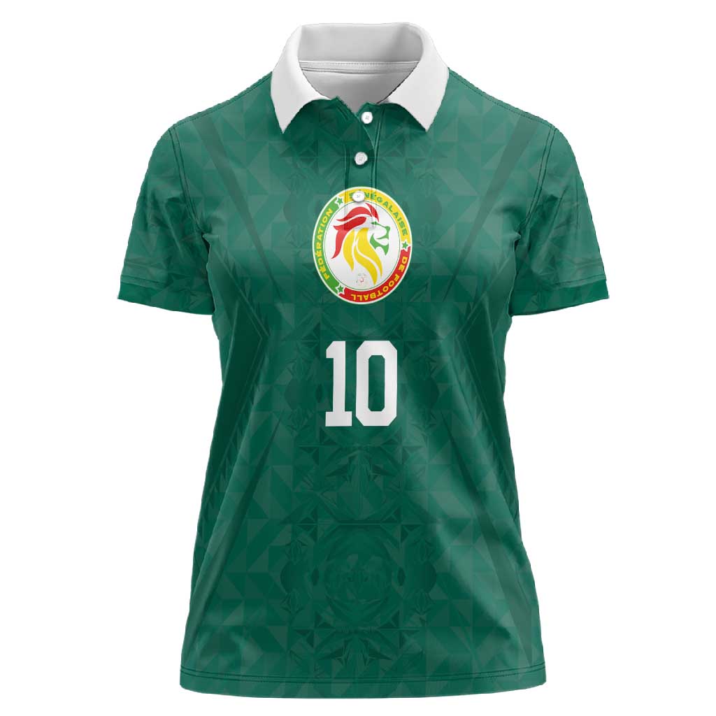 Custom Senegal Football Women Polo Shirt Traditional Senegalese Fabric Sporty Style