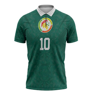Custom Senegal Football Zipper Polo Shirt Traditional Senegalese Fabric Sporty Style