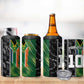 Custom Aotearoa South Africa Rugby Freedom Cup 4 in 1 Can Cooler Tumbler Maori Silver Fern Art and Sporty Flag SA - African Pride