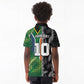 Custom Aotearoa South Africa Rugby Freedom Cup Kid Polo Shirt Maori Silver Fern Art and Sporty Flag SA - African Pride