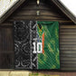 Custom Aotearoa South Africa Rugby Freedom Cup Quilt Maori Silver Fern Art and Sporty Flag SA - African Pride