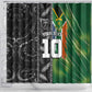Custom Aotearoa South Africa Rugby Freedom Cup Shower Curtain Maori Silver Fern Art and Sporty Flag SA - African Pride