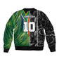 Custom Aotearoa South Africa Rugby Freedom Cup Sleeve Zip Bomber Jacket Maori Silver Fern Art and Sporty Flag SA - African Pride