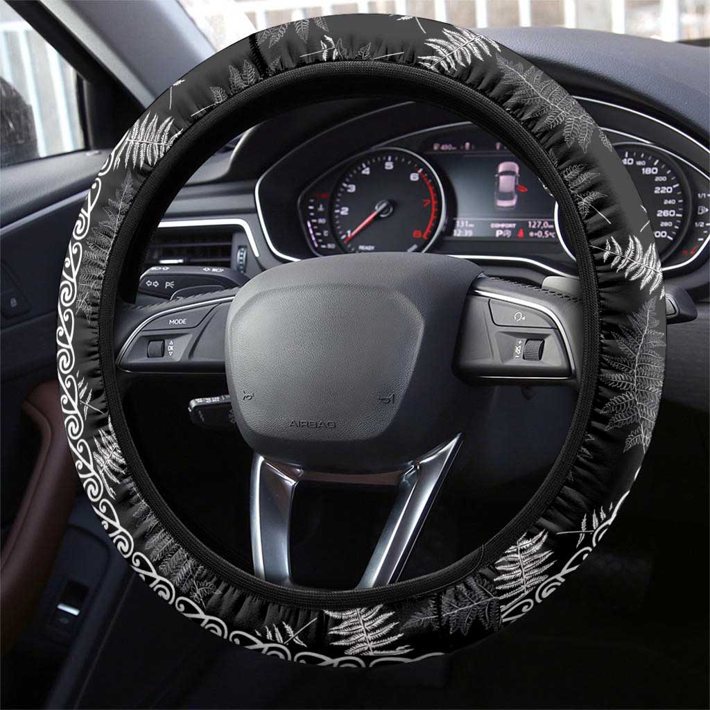 Aotearoa South Africa Rugby Freedom Cup Steering Wheel Cover Maori Silver Fern Art and Sporty Flag SA - African Pride