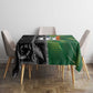 Custom Aotearoa South Africa Rugby Freedom Cup Tablecloth Maori Silver Fern Art and Sporty Flag SA - African Pride