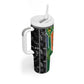 Custom Aotearoa South Africa Rugby Freedom Cup Tumbler With Handle Maori Silver Fern Art and Sporty Flag SA - African Pride