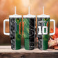 Custom Aotearoa South Africa Rugby Freedom Cup Tumbler With Handle Maori Silver Fern Art and Sporty Flag SA - African Pride