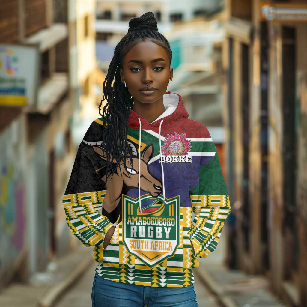 South Africa Rugby Hoodie Go Bokke-Amabokoboko Spirit - African Pride