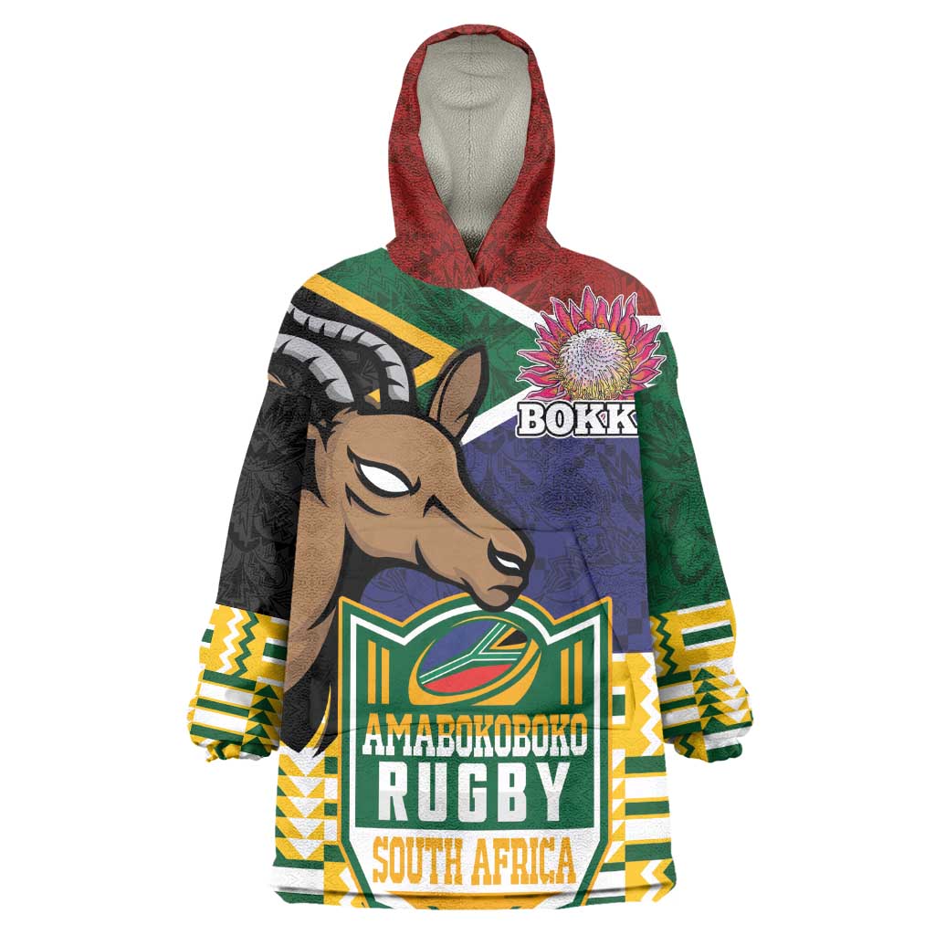 South Africa Rugby Kid Wearable Blanket Hoodie Go Bokke-Amabokoboko Spirit - African Pride