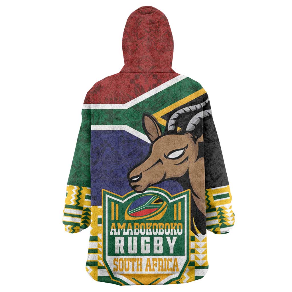 South Africa Rugby Kid Wearable Blanket Hoodie Go Bokke-Amabokoboko Spirit - African Pride
