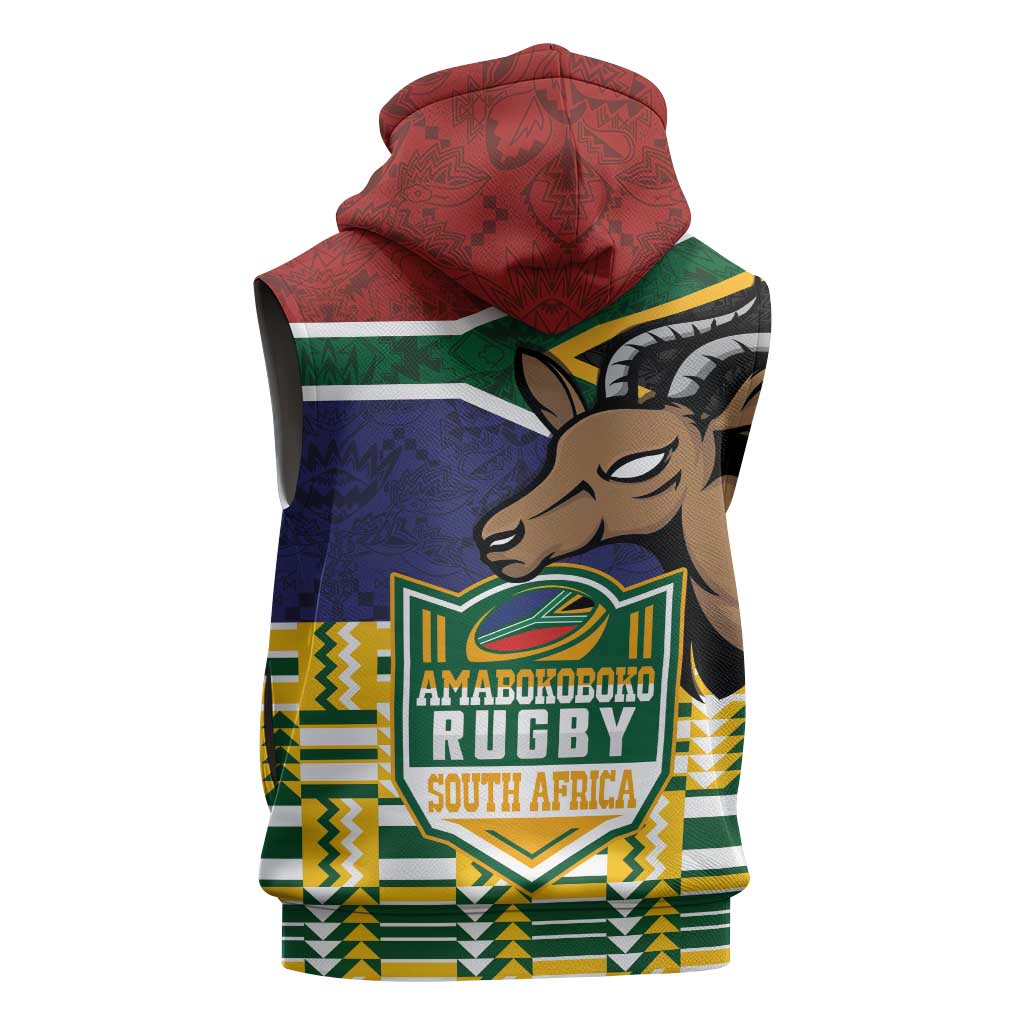 South Africa Rugby Sleeveless Hoodie Go Bokke-Amabokoboko Spirit - African Pride