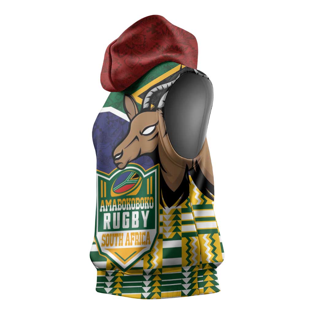 South Africa Rugby Sleeveless Hoodie Go Bokke-Amabokoboko Spirit - African Pride
