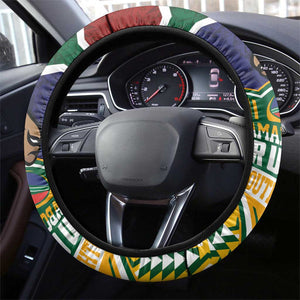 South Africa Rugby Steering Wheel Cover Go Bokke-Amabokoboko Spirit - African Pride