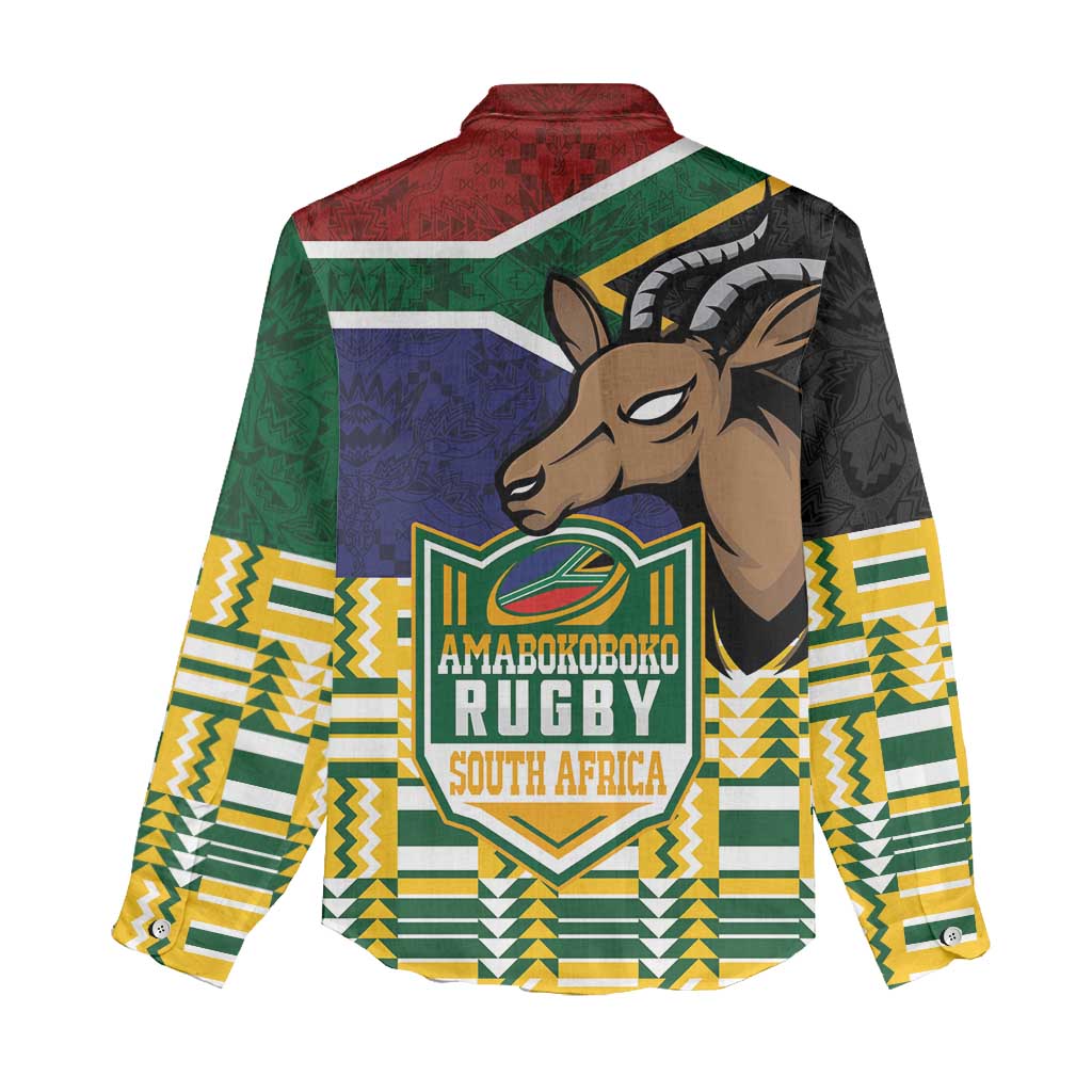 South Africa Rugby Women Casual Shirt Go Bokke-Amabokoboko Spirit - African Pride