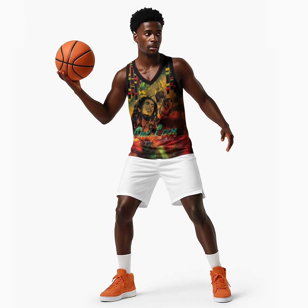 Afro-Jamaican Reggae Legend's Birthday Basketball Jersey One Love Jamaica LT03
