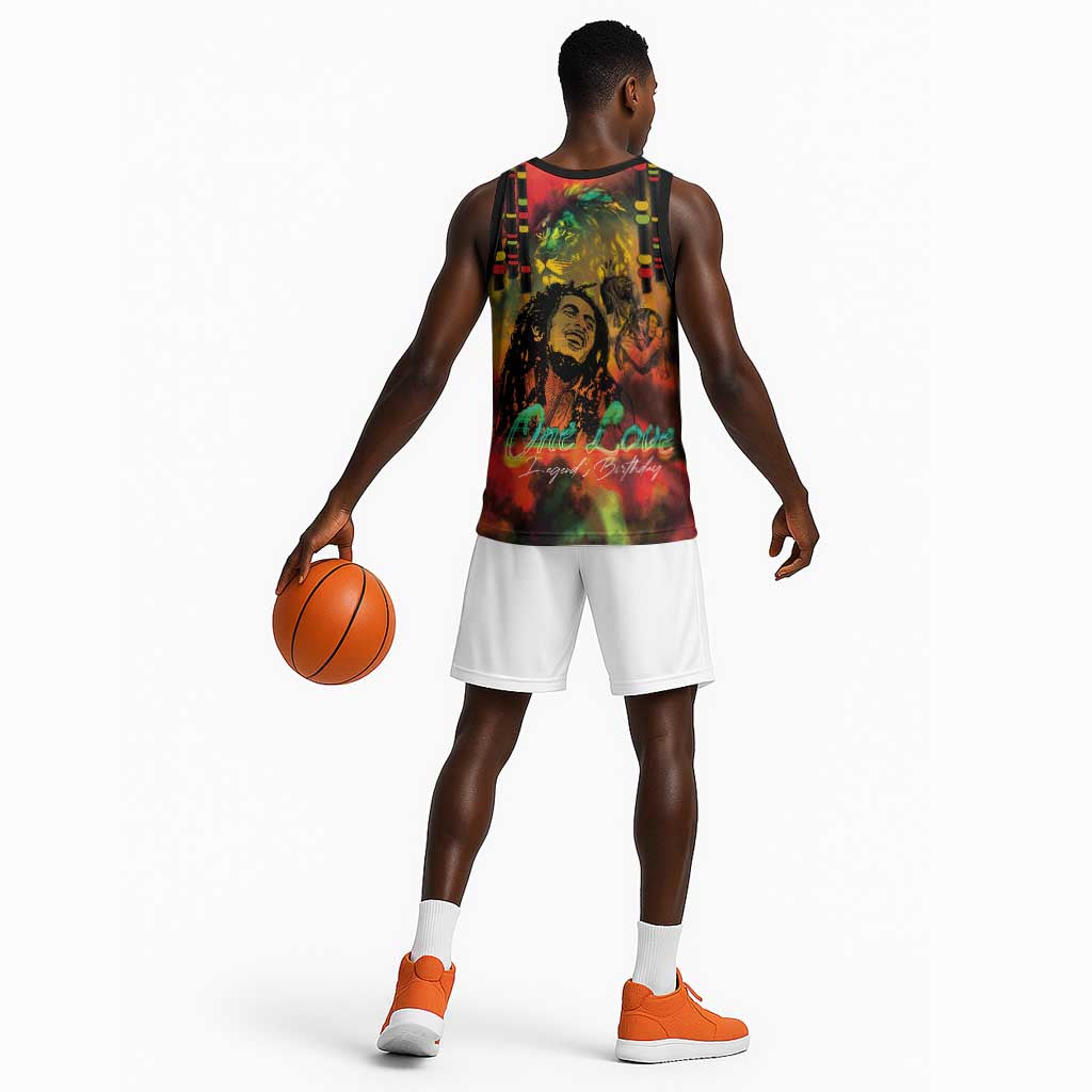 Afro-Jamaican Reggae Legend's Birthday Basketball Jersey One Love Jamaica LT03