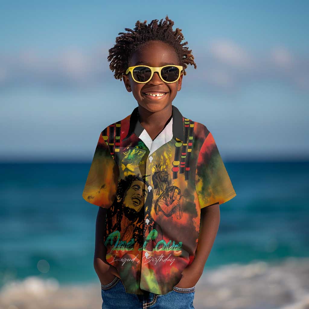 Afro-Jamaican Reggae Legend's Birthday Kid Hawaiian Shirt One Love Jamaica