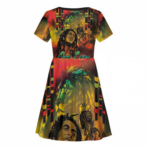 Afro-Jamaican Reggae Legend's Birthday Kid Short Sleeve Dress One Love Jamaica