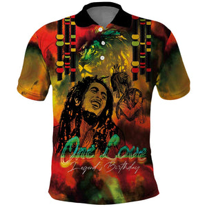 Afro-Jamaican Reggae Legend's Birthday Polo Shirt One Love Jamaica