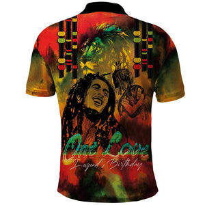 Afro-Jamaican Reggae Legend's Birthday Polo Shirt One Love Jamaica