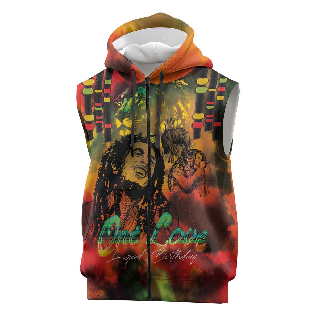 Afro-Jamaican Reggae Legend's Birthday Sleeveless Zip Hoodie One Love Jamaica - African Pride