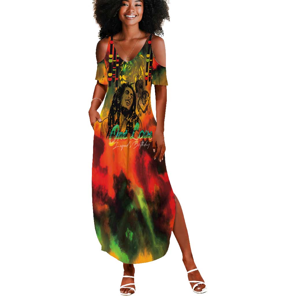 Afro-Jamaican Reggae Legend's Birthday Summer Maxi Dress One Love Jamaica