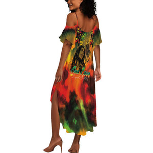 Afro-Jamaican Reggae Legend's Birthday Summer Maxi Dress One Love Jamaica