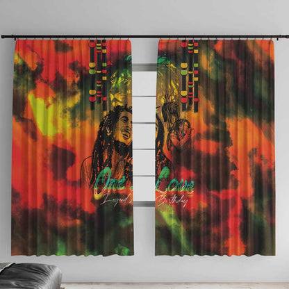 Afro-Jamaican Reggae Legend's Birthday Window Curtain One Love Jamaica