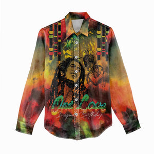 Afro-Jamaican Reggae Legend's Birthday Women Casual Shirt One Love Jamaica