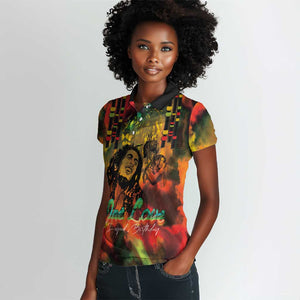 Afro-Jamaican Reggae Legend's Birthday Women Polo Shirt One Love Jamaica