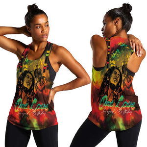 Afro-Jamaican Reggae Legend's Birthday Women Racerback Tank One Love Jamaica