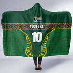 Custom South Africa Rugby Hooded Blanket Springboks Spirit and King Protea