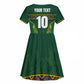 Custom South Africa Rugby Kid Short Sleeve Dress Springboks Spirit and King Protea