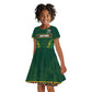 Custom South Africa Rugby Kid Short Sleeve Dress Springboks Spirit and King Protea