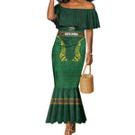 Custom South Africa Rugby Mermaid Dress Springboks Spirit and King Protea