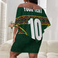Custom South Africa Rugby Off Shoulder Short Dress Springboks Spirit and King Protea