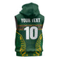 Custom South Africa Rugby Sleeveless Zip Hoodie Springboks Spirit and King Protea - African Pride