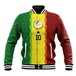 Custom Senegal National Football Baseball Jacket Lions Of Teranga Leopard Print Tribal Flag Graphic