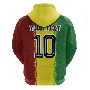 Custom Senegal National Football Hoodie Lions Of Teranga Leopard Print Tribal Flag Graphic