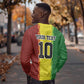 Custom Senegal National Football Sweatshirt Lions Of Teranga Leopard Print Tribal Flag Graphic