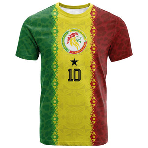 Custom Senegal National Football T shirt Lions Of Teranga Leopard Print Tribal Flag Graphic