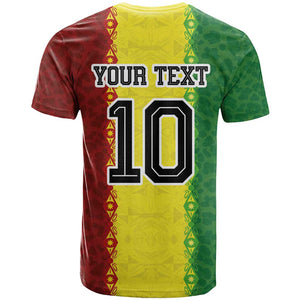 Custom Senegal National Football T shirt Lions Of Teranga Leopard Print Tribal Flag Graphic