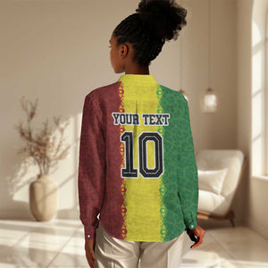 Custom Senegal National Football Women Casual Shirt Lions Of Teranga Leopard Print Tribal Flag Graphic