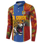 Custom DR Congo National Football Button Sweatshirt The Leopards Tropical Jungle Leaf Botanical Art