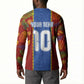 Custom DR Congo National Football Button Sweatshirt The Leopards Tropical Jungle Leaf Botanical Art